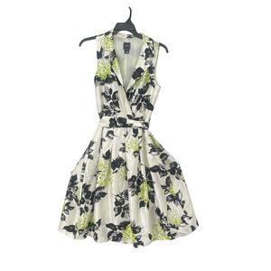 Vintage JM Fit and Flair Retro Floral Midi‎ Dress Size 14 Glam Classic Retro